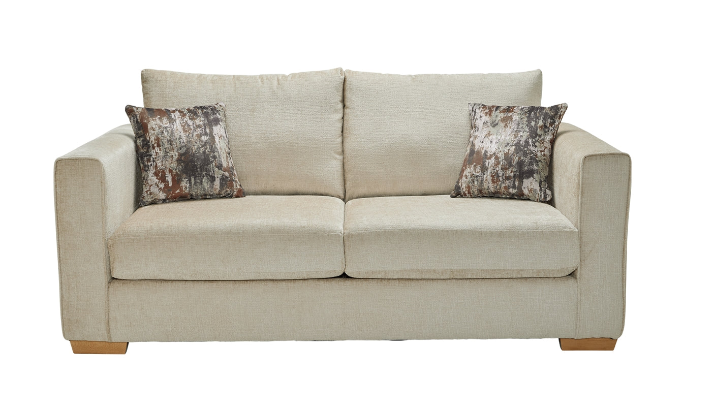 Leon 3 Seater Sofa In Crush Angora Brown Fabric With Fusion Bark Scatters